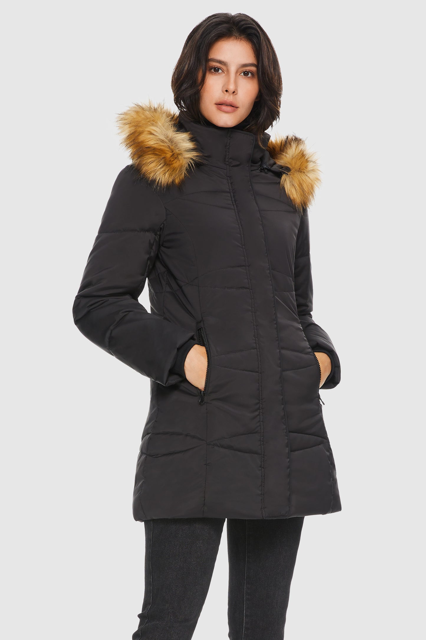 Insulated Jacket Zip-up Winter Coat