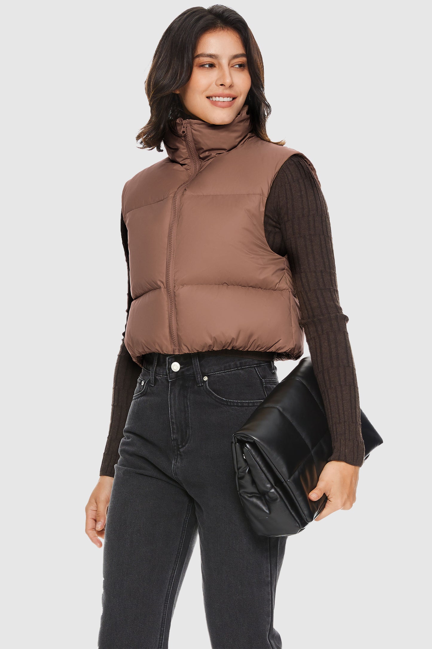 Cropped Puffer Down Vest