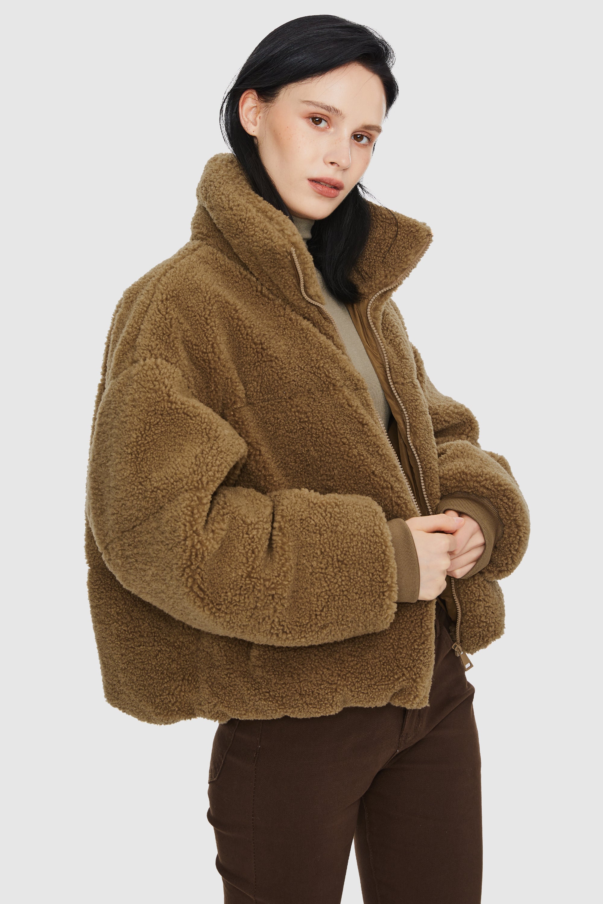 Fuzzy Fleece Cropped Jacket