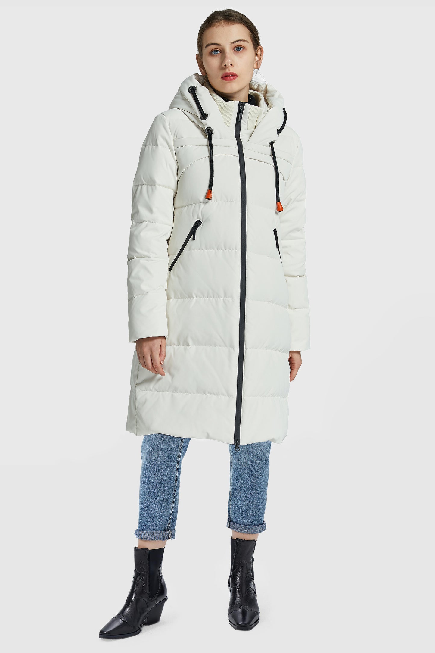 Long Thickened Hooded Down Jacket