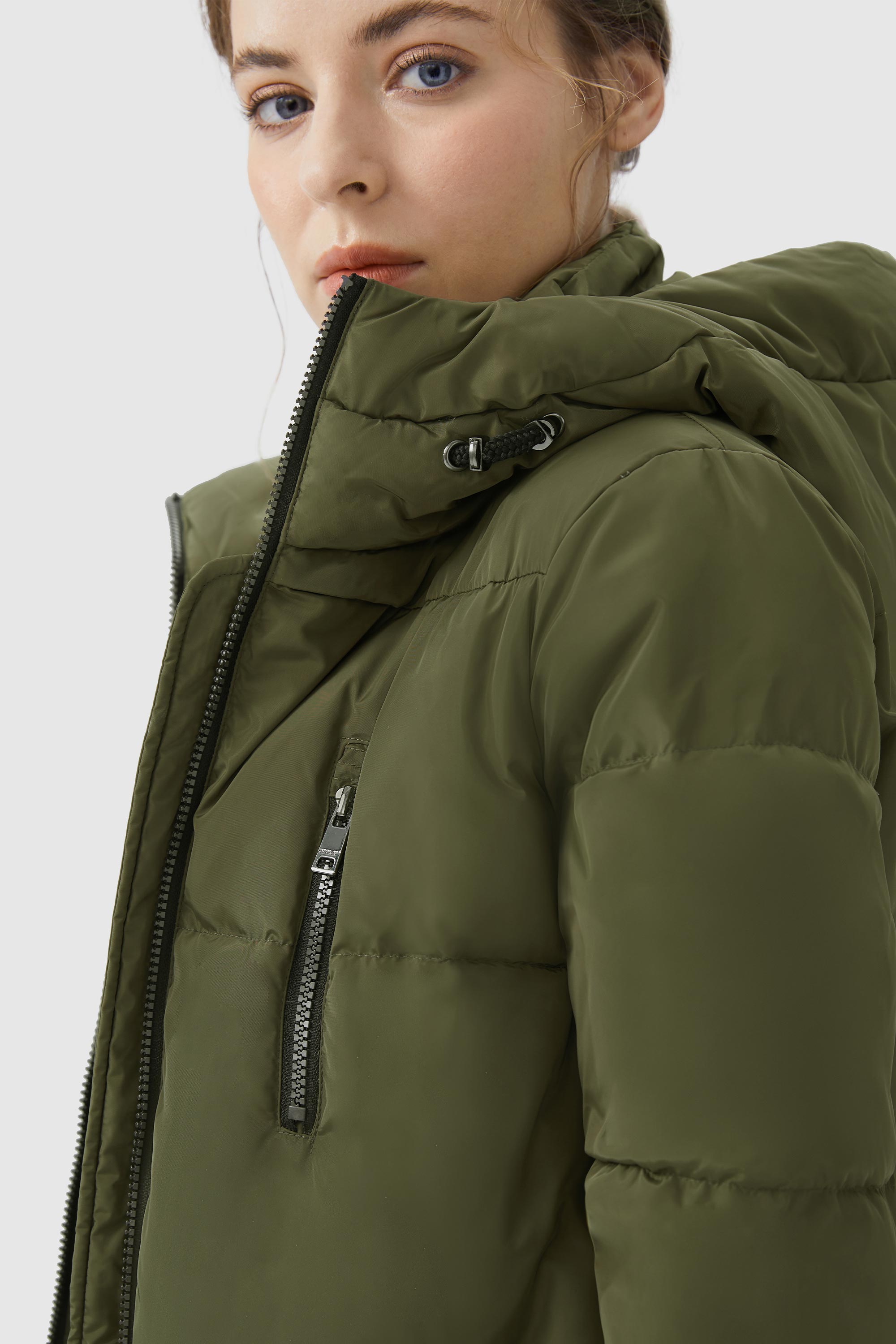Two-Way Zipper Hooded Puffer Jacket