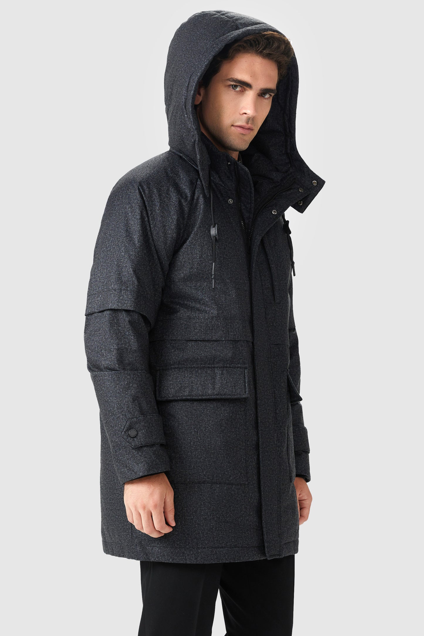 Windproof Down Jacket with Hood