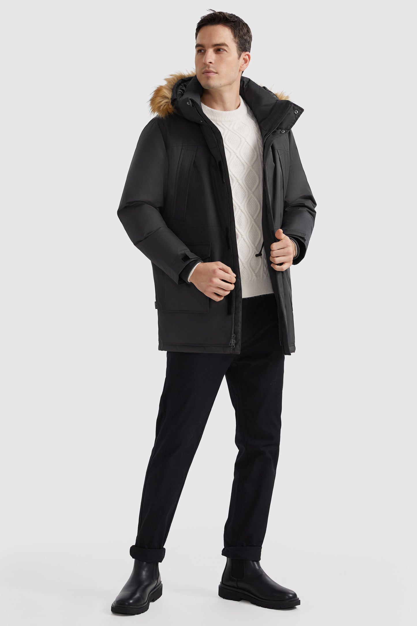 Mid-Length Insulated Hooded Down Coat