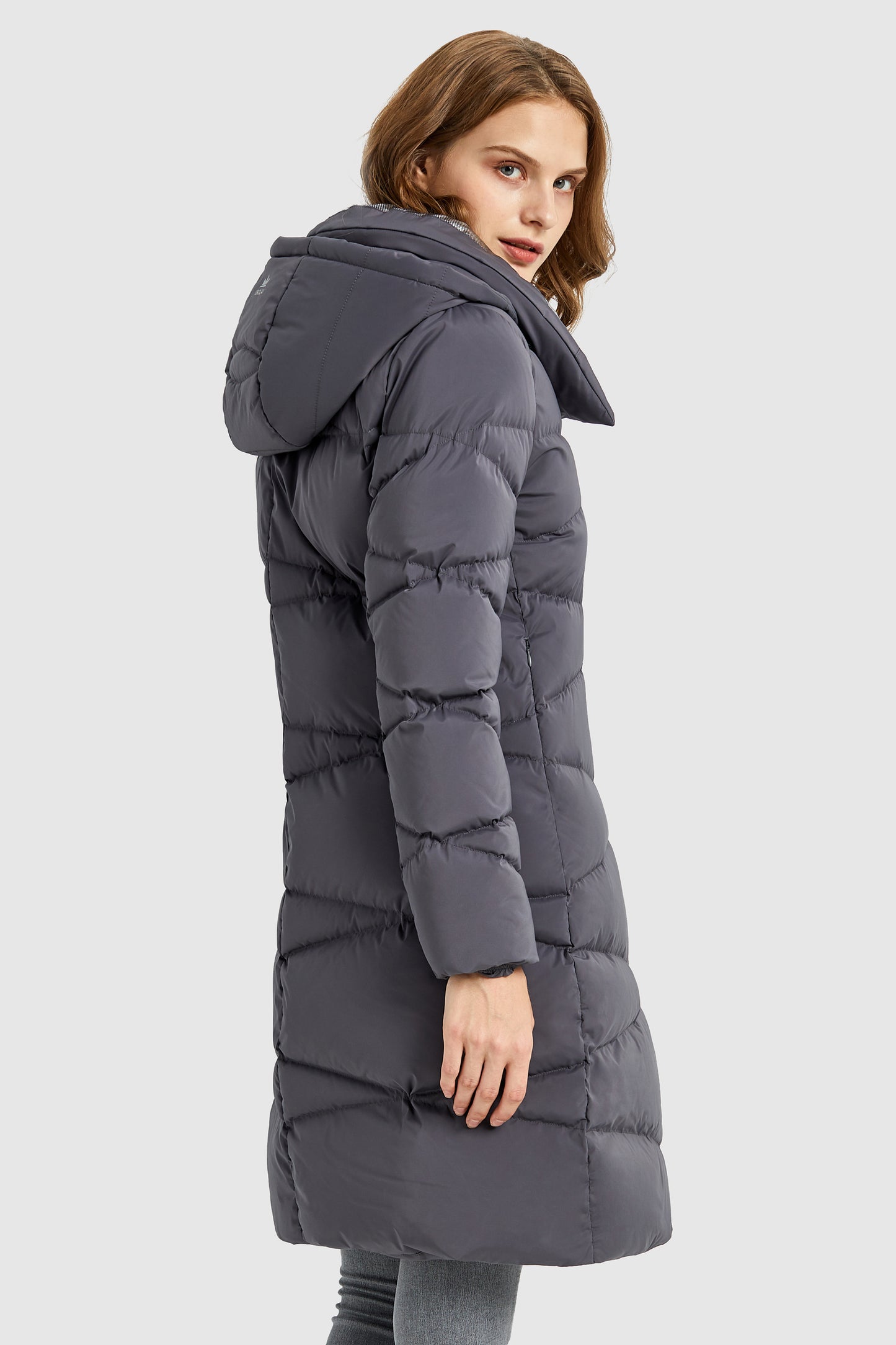 Long Hooded Asymmetric Puffer Jacket