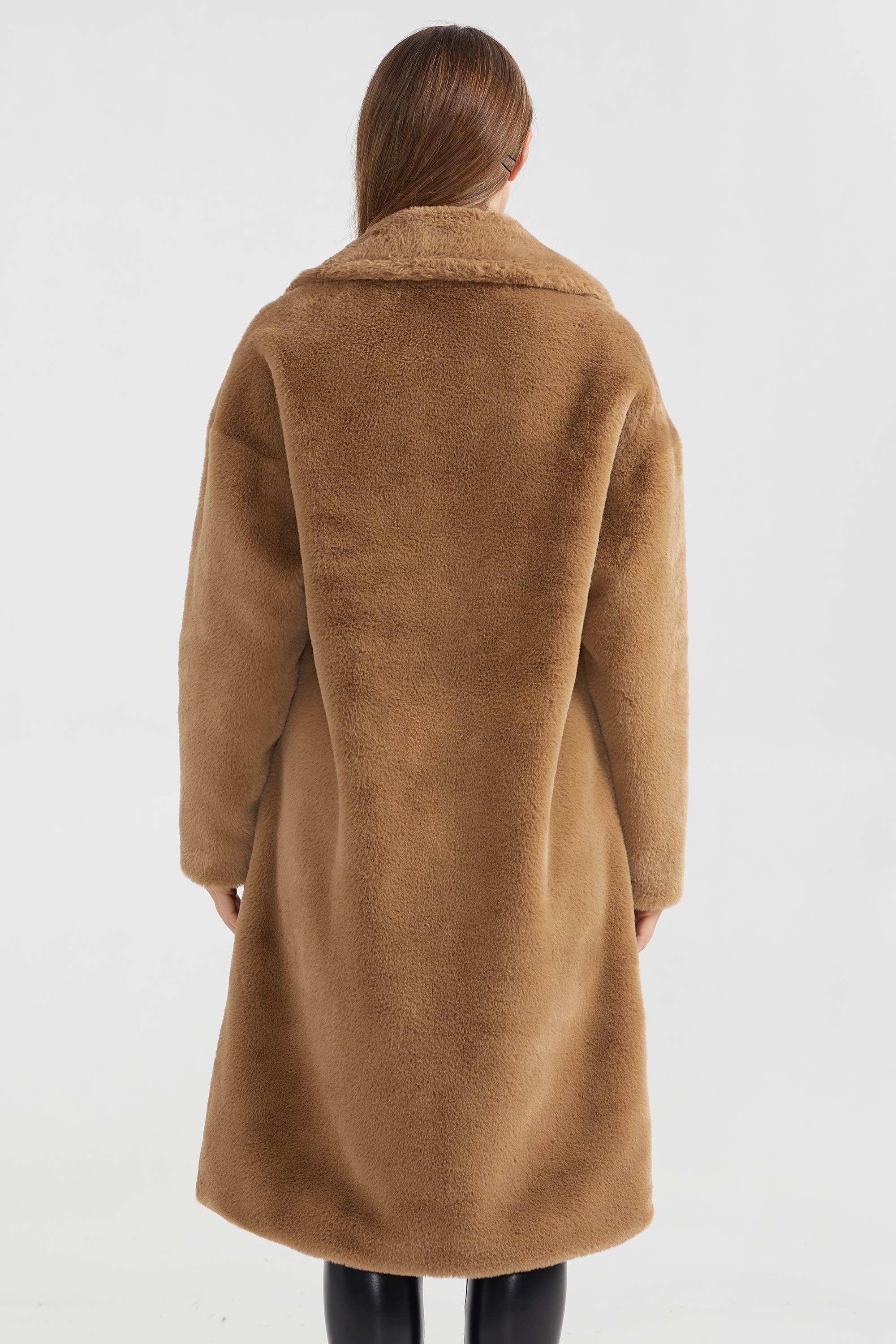 Faux Fur Mid-Length Sherpa Teddy Coat