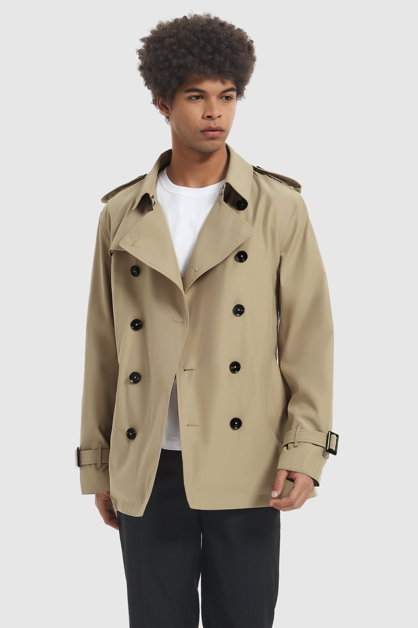 Double-Breasted Overcoat Belt Windproof Classic Jackets