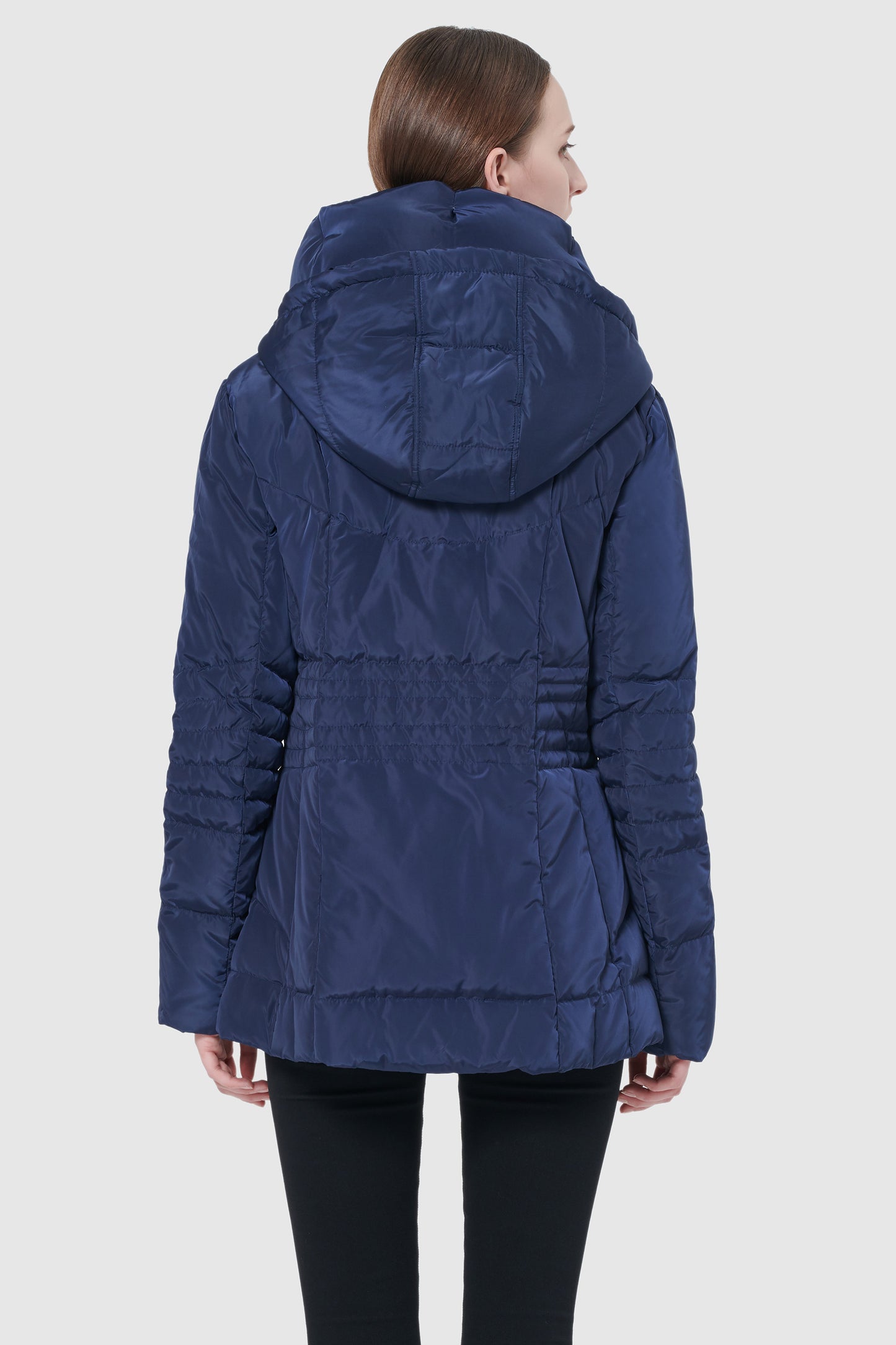 Short Down Coat with Removable Hood
