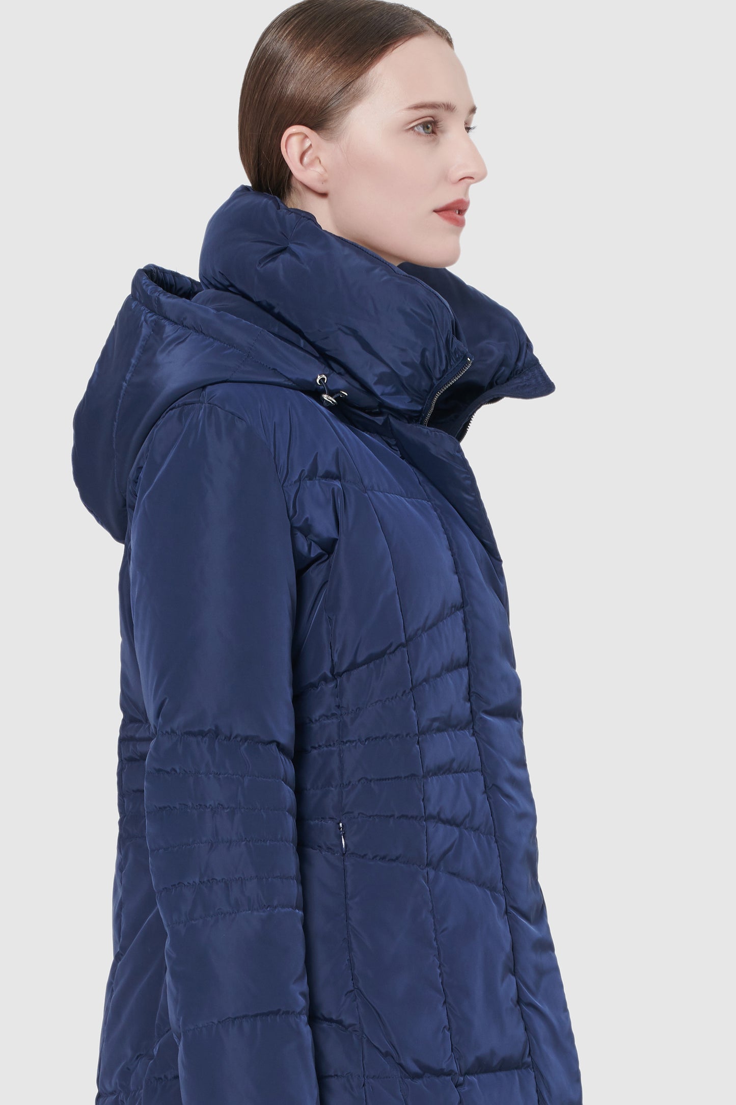Short Down Coat with Removable Hood