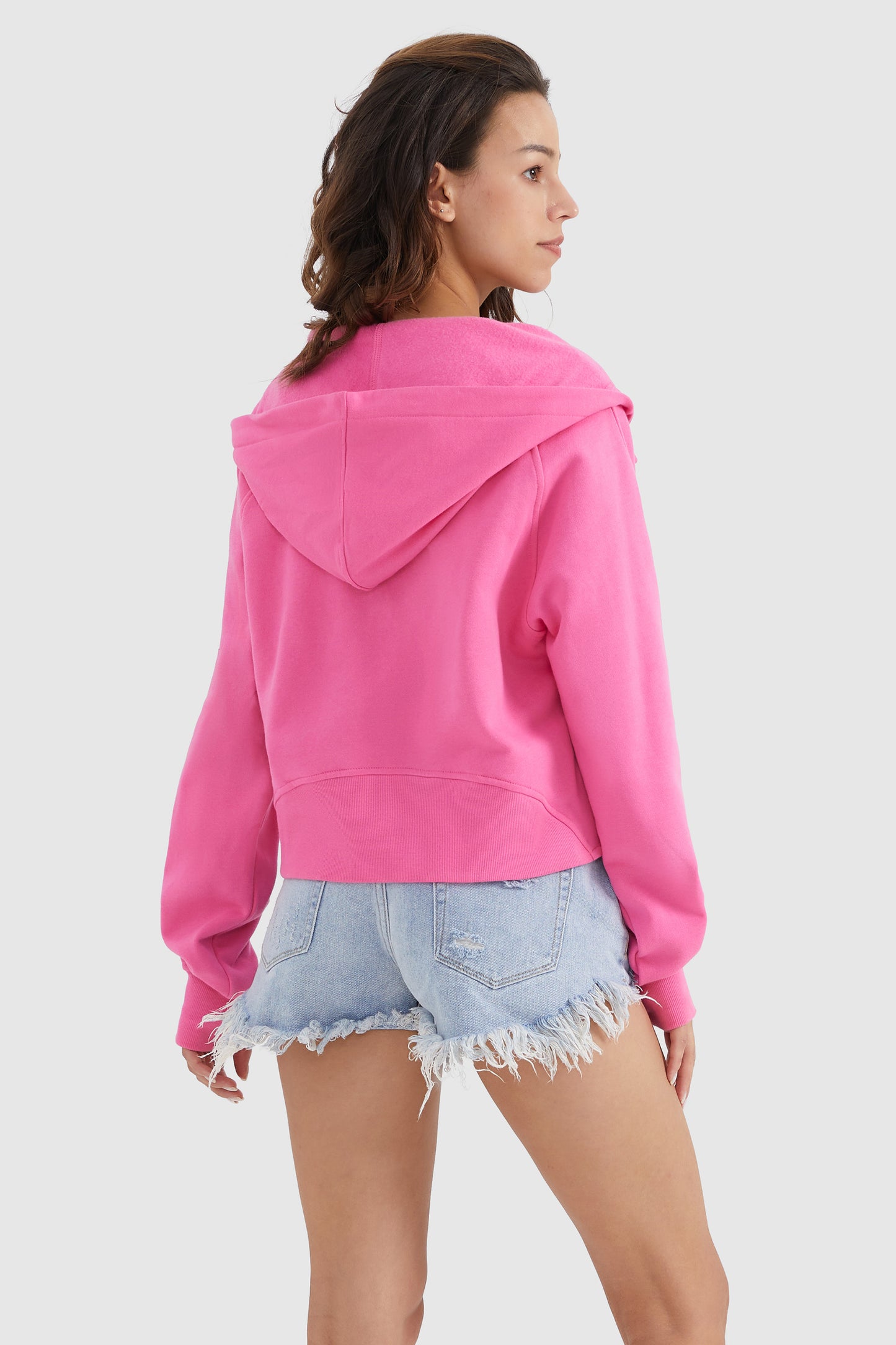 Half-Zip Kangaroo Pocket Cropped Sweatshirt